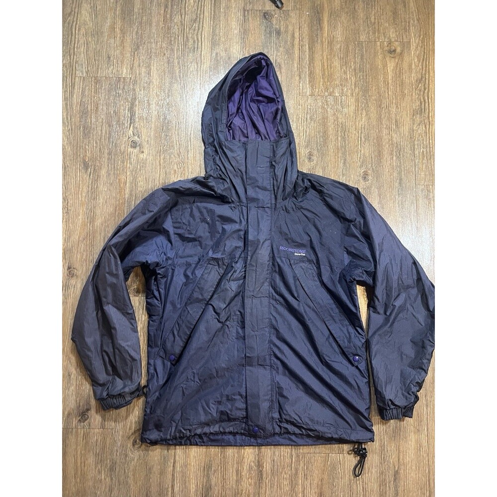 Vintage Moonstone Gore-Tex Jacket Mens M Blue  Ripstop 2 Way Zip Vented Hooded